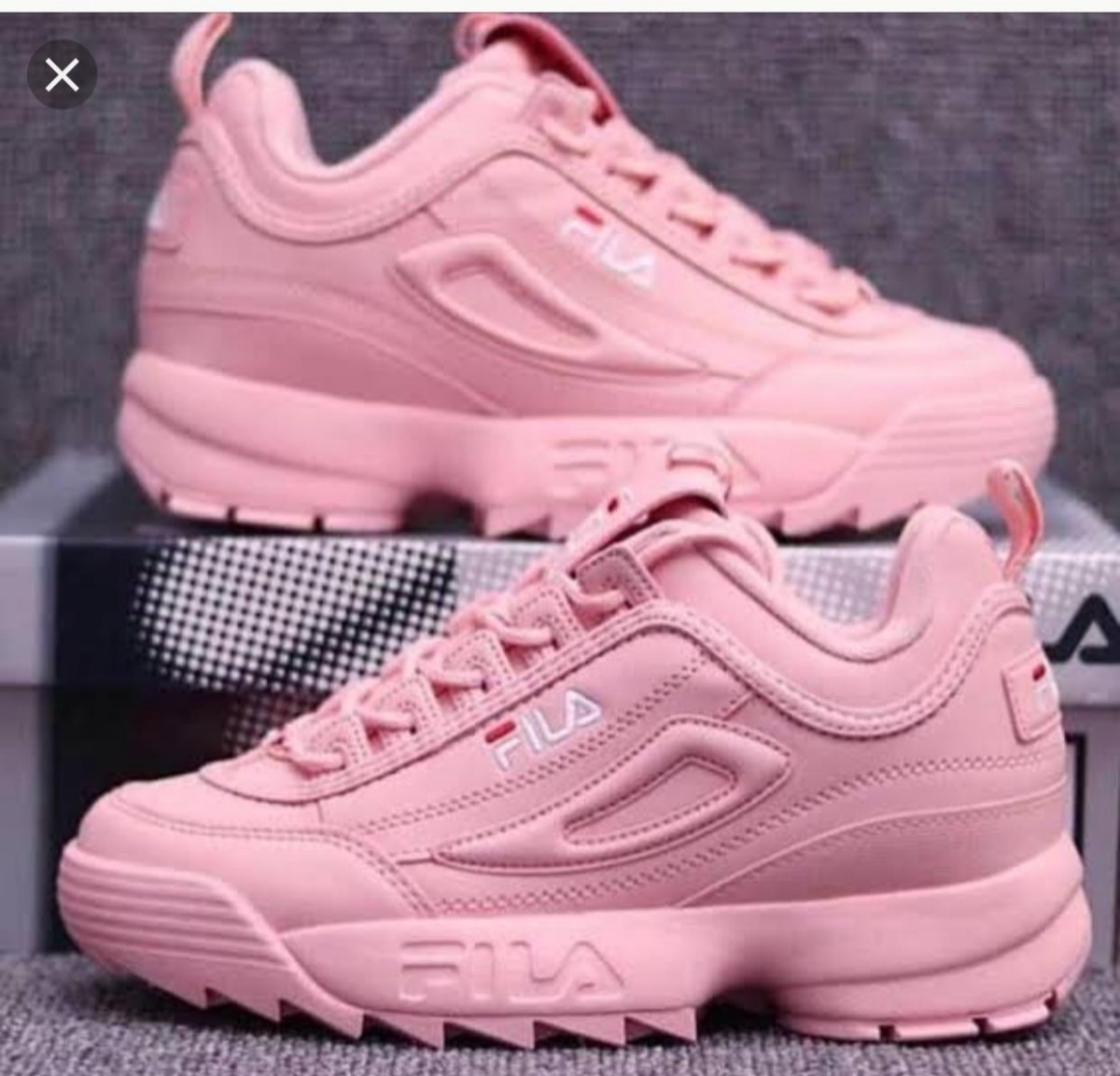 fila disruptor branco e rosa original