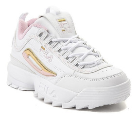 tenis fila para niña blancos