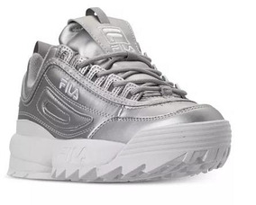tenis fila plateados
