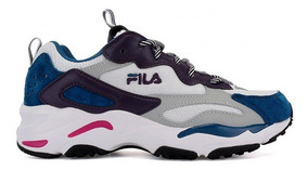 tenis fila blancos con azul