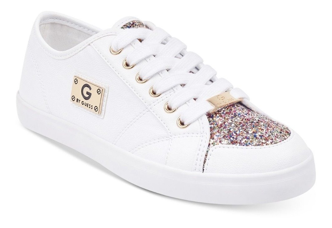 tenis guess mujer blancos con brillos