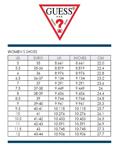 Guess Shoe Size Chart