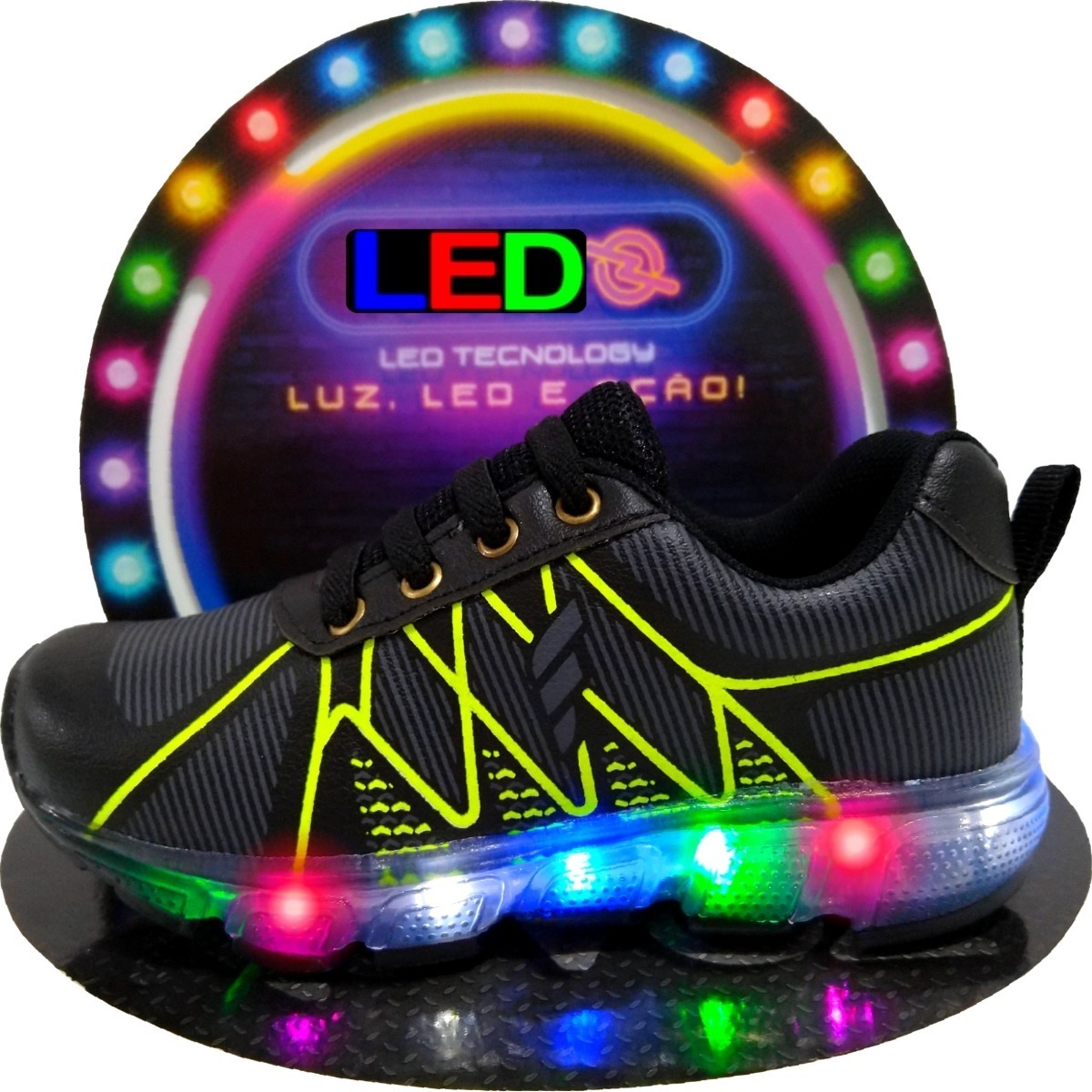 tenis led infantil feminino recarregavel