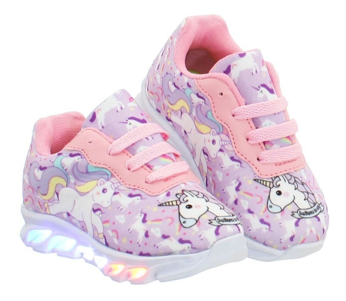 Tenis Luz Led Unicornio Infantil Feminino Meninas Barato - R$ 59,99 em Mercado Livre