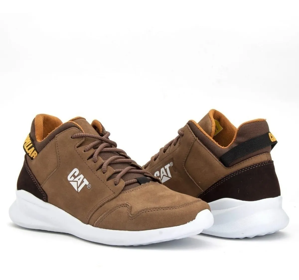 Kesper Shop | Tenis Masculino Caterpillar Sapatenis Casual Flip Couro Cafe - R$ 149,90