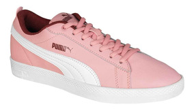 tenis puma mujer blanco con rosa