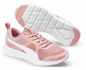 tenis puma mujer blanco con rosa