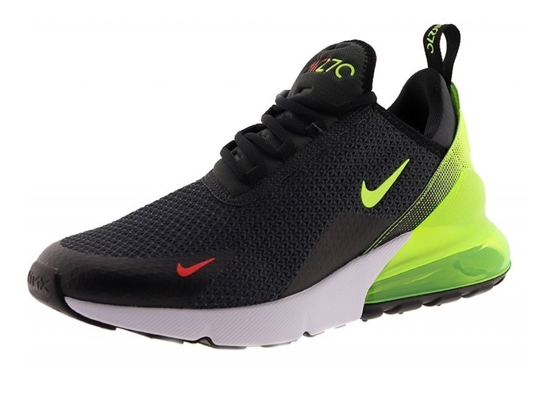 tenis nike negros con verde