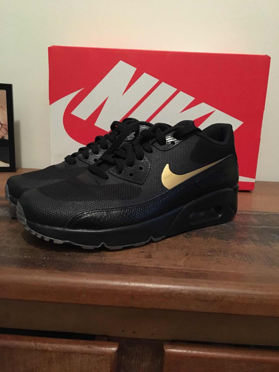 nike air max 90 feminino preto e dourado