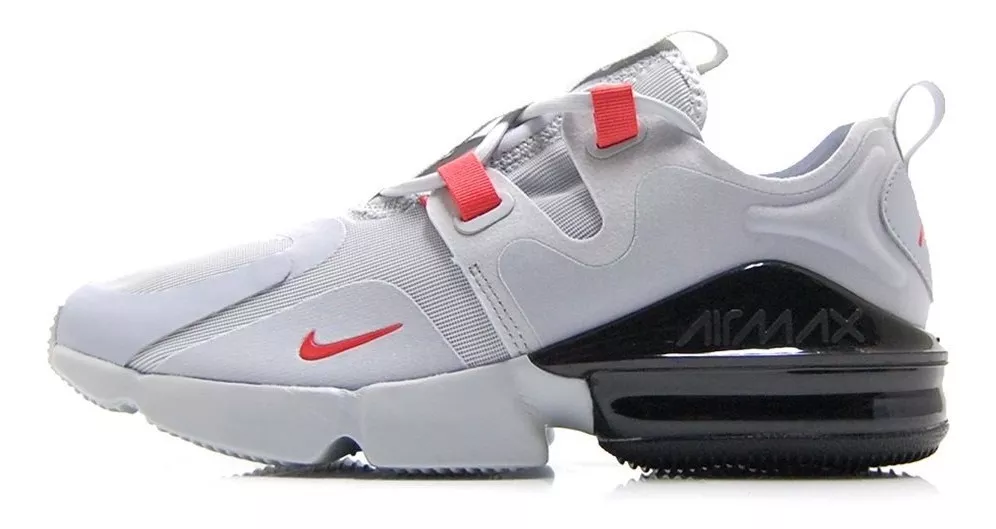 tenis nike gris con rojo