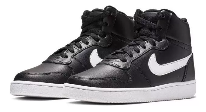 tenis nike de bota blancos con negro