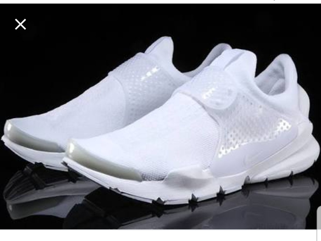 nike sock dart triple white