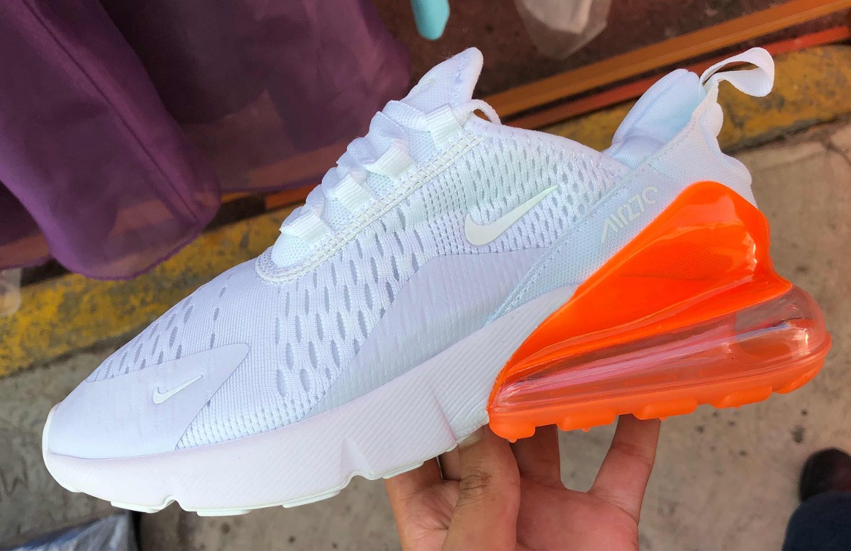 Tenis Nuevo Nike Air Max 270 Blanco Naranja Tenis Nuevo Nike Air Max 270 Blanco Naranja