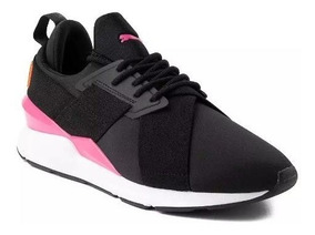 tenis puma negro mujer
