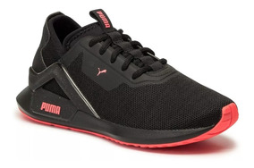 tenis puma mujer negro con rosa