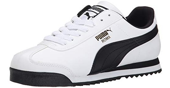 Tenis Puma Roma Blancos Franja Negra 100% Originales En Caja