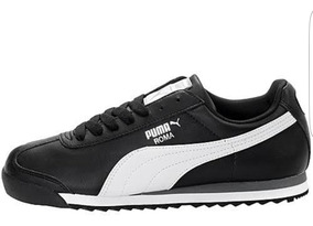 tenis puma roma negro con blanco