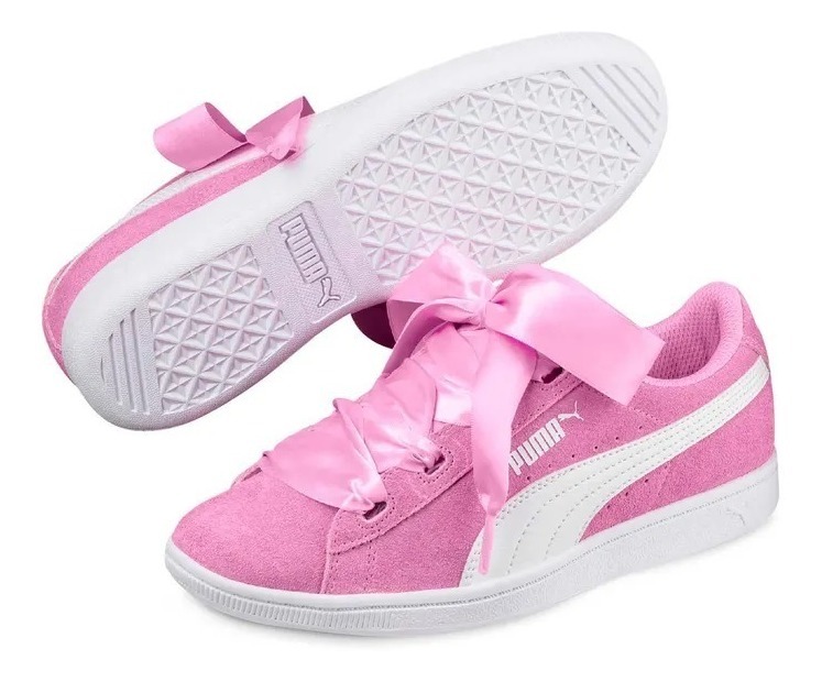 tenis puma rosas con liston