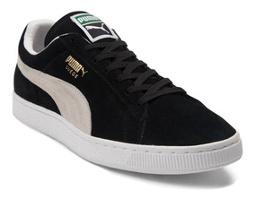 puma suede negro con blanco
