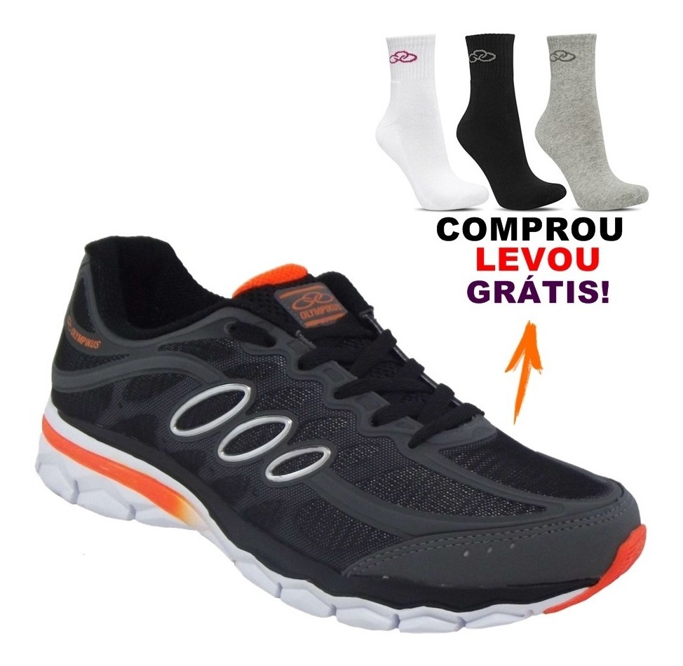Tenis Sapato Academia Caminhada Dia Dia - Olympikus Stereo Chumbo/laranja - (n°43) Academia Caminhada Dia Dia - R$ 157,90 em Mercado Livre