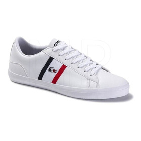 Tenis Sneakers Lerond Tricolor Piel Sintético Blanco Lacoste