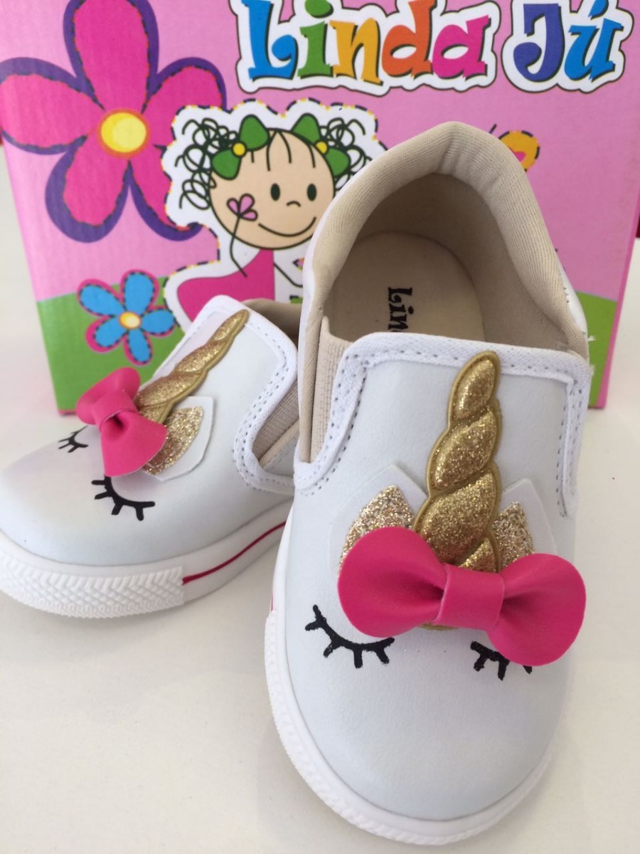 Tenis Unicornio Menina Entrega Imediata Frete Gratis Lindo - R$ 87,90 em Mercado Livre