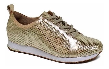 tenis dourado feminino usaflex