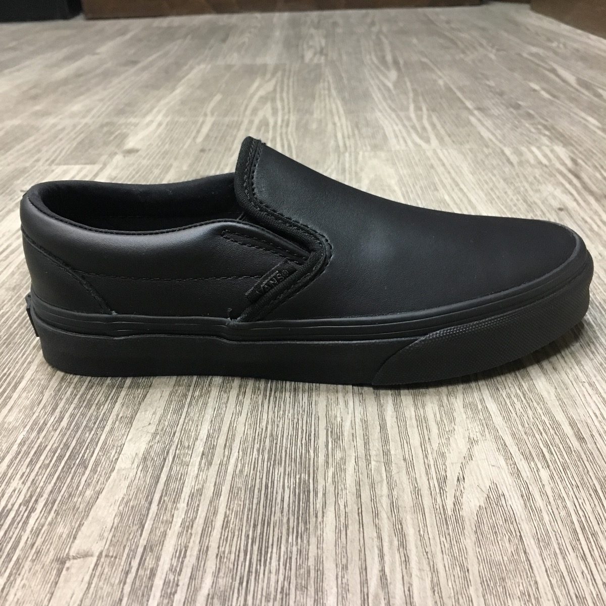 Tenis Vans Classic Slip On Negro Jr Piel Ultracu Look Trendy