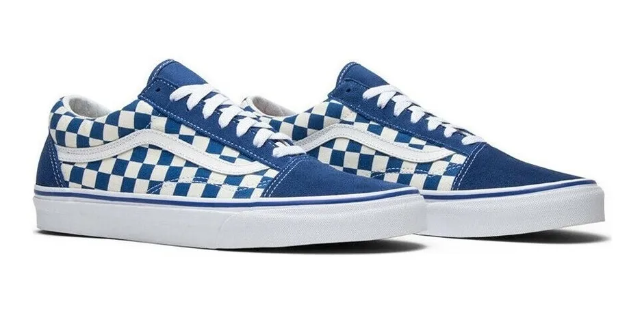 Delsie7e | Tenis Vans Old Skool Ajedrez | Unisex | Azul 0a38g1p0u - $  1,199.00