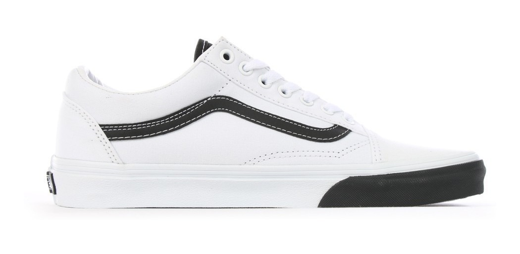 vans old skool blancos linea negra