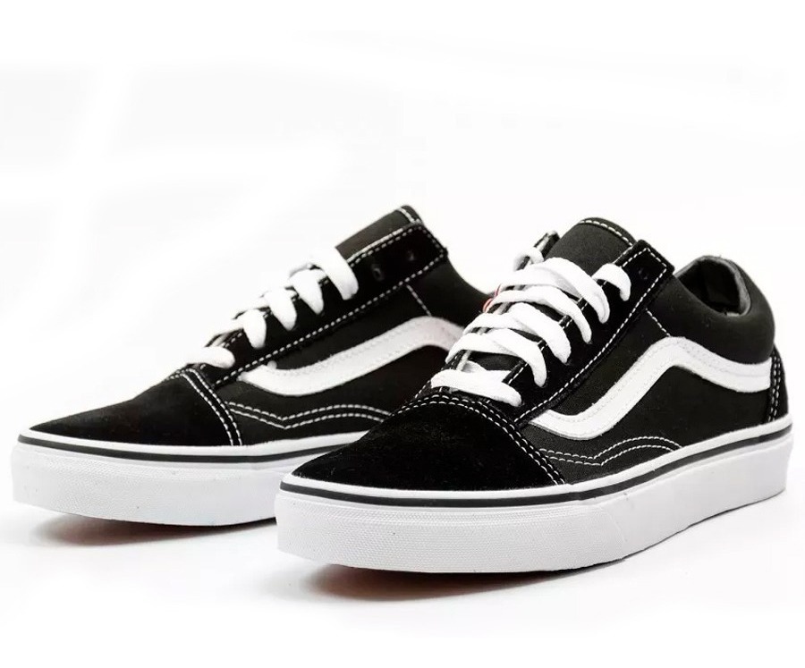 zapatos vans negro con blanco