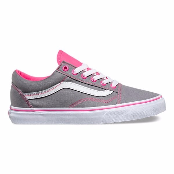 tenis vans gris con rosa