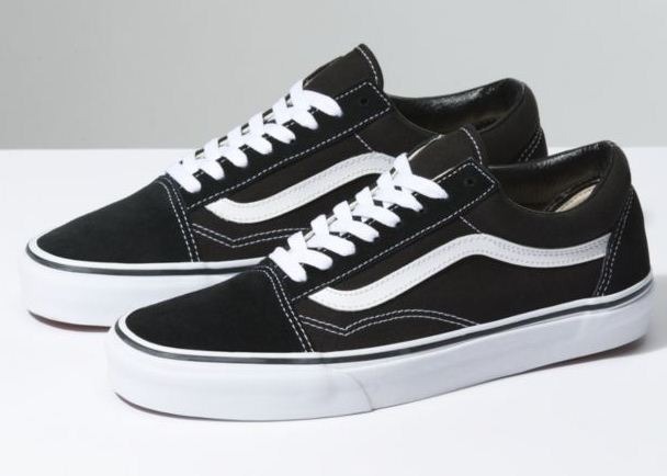 zapatos vans negro con blanco