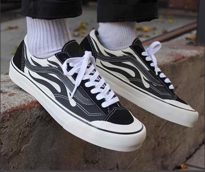 vans flame style 36 black