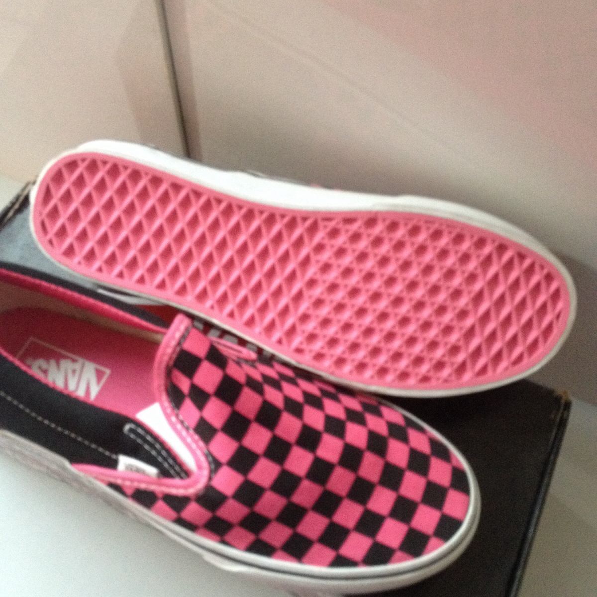 vans quadriculado rosa