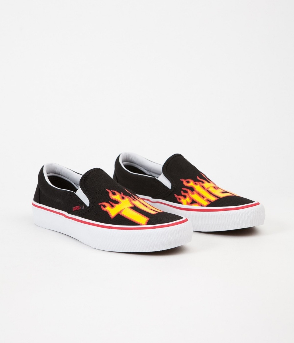 slip on vans x thrasher