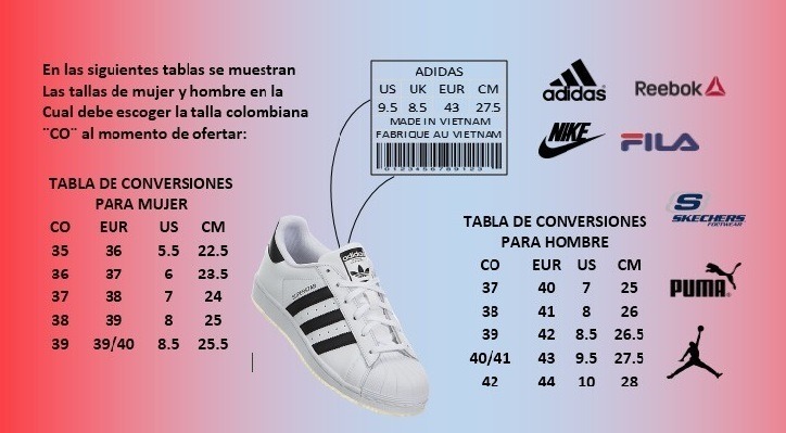 tallas adidas uk ropa