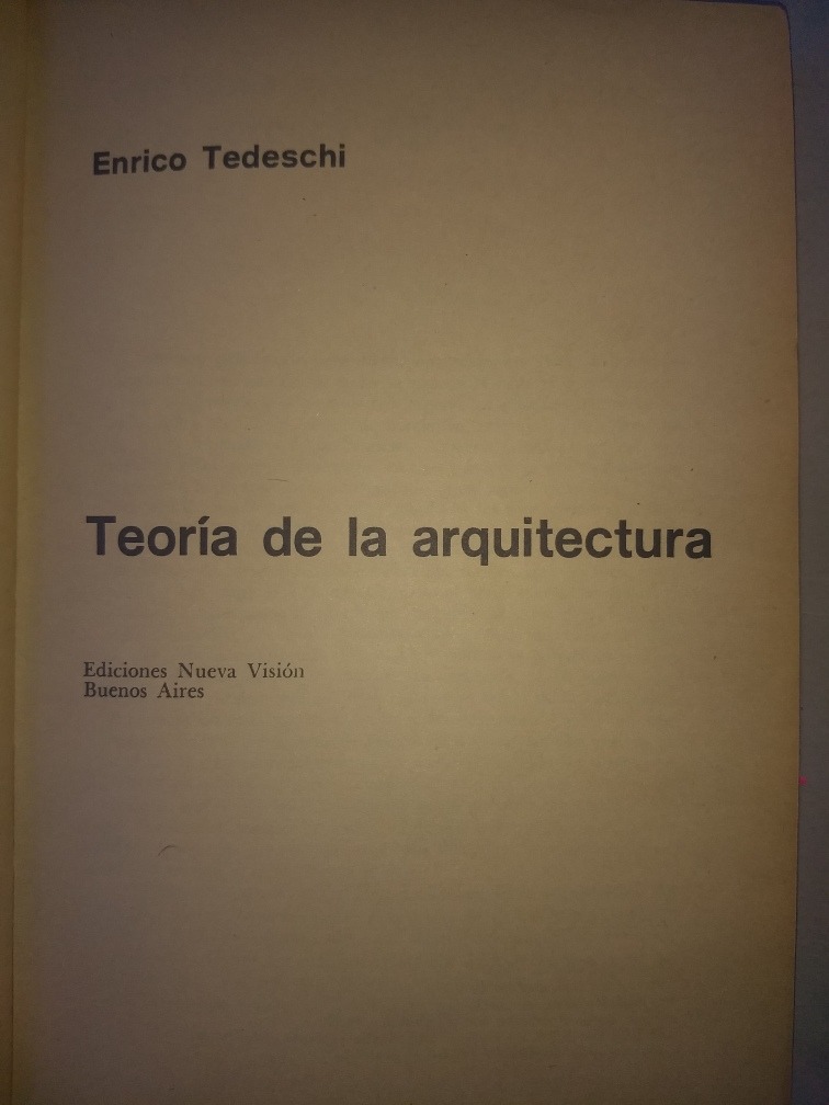 libro teoria de la arquitectura enrico tedeschi