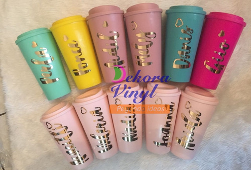 Termos Para Café Tipo Starbucks, En Corte De Vinil - $ 110.00 en