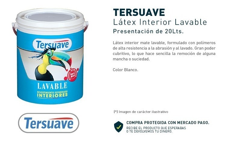 Precio de pintura latex interior tersuave 10 litros