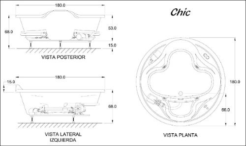 Tina De Hidromasaje Baño Chic, Bañera Formacryl - $ 34,992.00 en