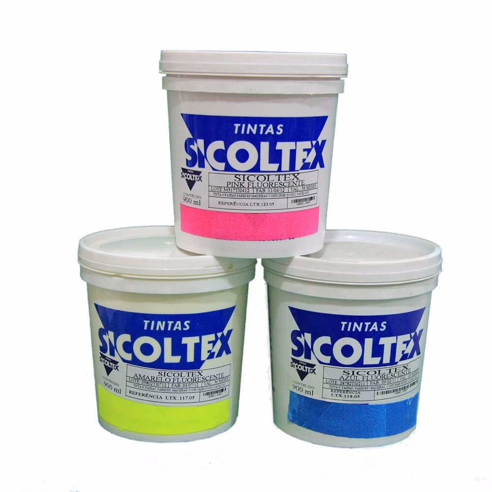  Tinta  Fluorescente Sicoltex 900ml Silk Screen Serigrafia 