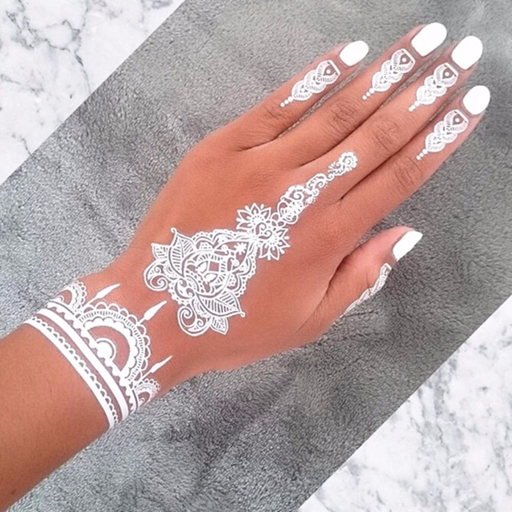 Tinta Henna Tatuagem Cone Tempor ria Branca R 18 36 em Tinta Henna Tatuagem Cone Tempor ria Branca R 18 36 em