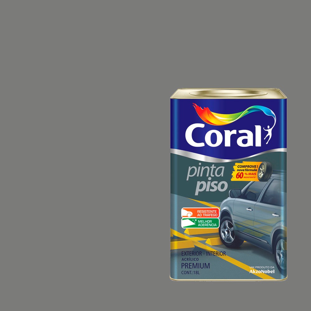 Dimensões Lata De Tinta 18 Litros Tinta Pinta Piso 18 Litros Cinza Médio Coral Coral - R$ 209,90 em