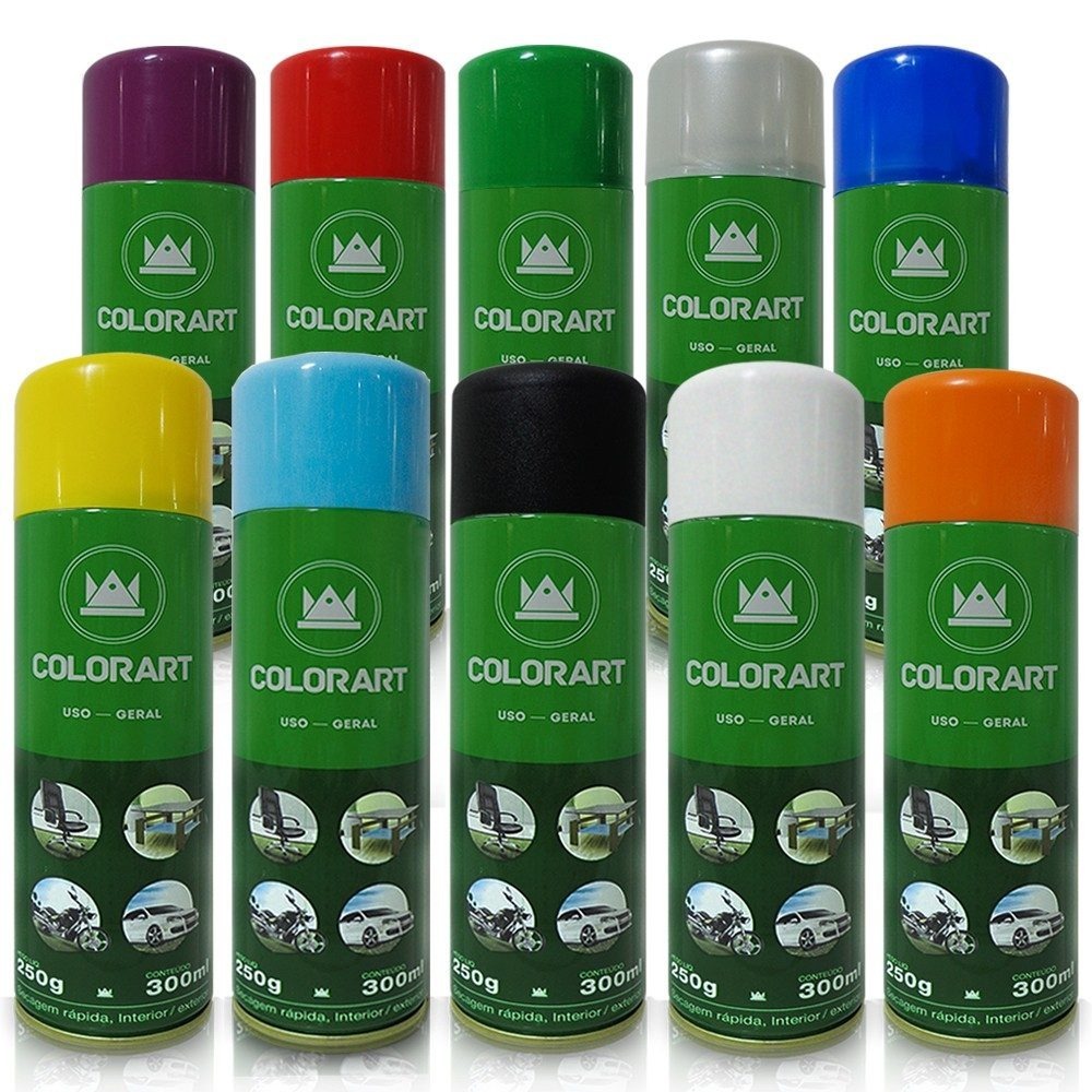  Tinta  Spray Colorat 300ml Ferro Pvc  Uso Geral R 12 90 