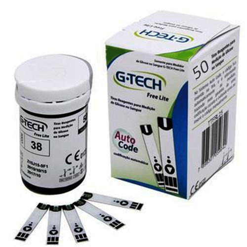 Tiras Teste Glicemia Farmácia Popular Tiras Reagentes G-tech Lite Teste De Glicemia 50 Tiras - R$ 59,99 em