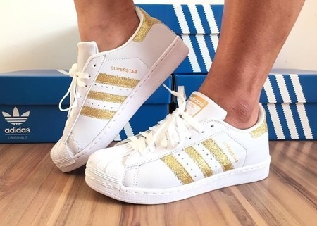 adidas superstar branco e dourado feminino