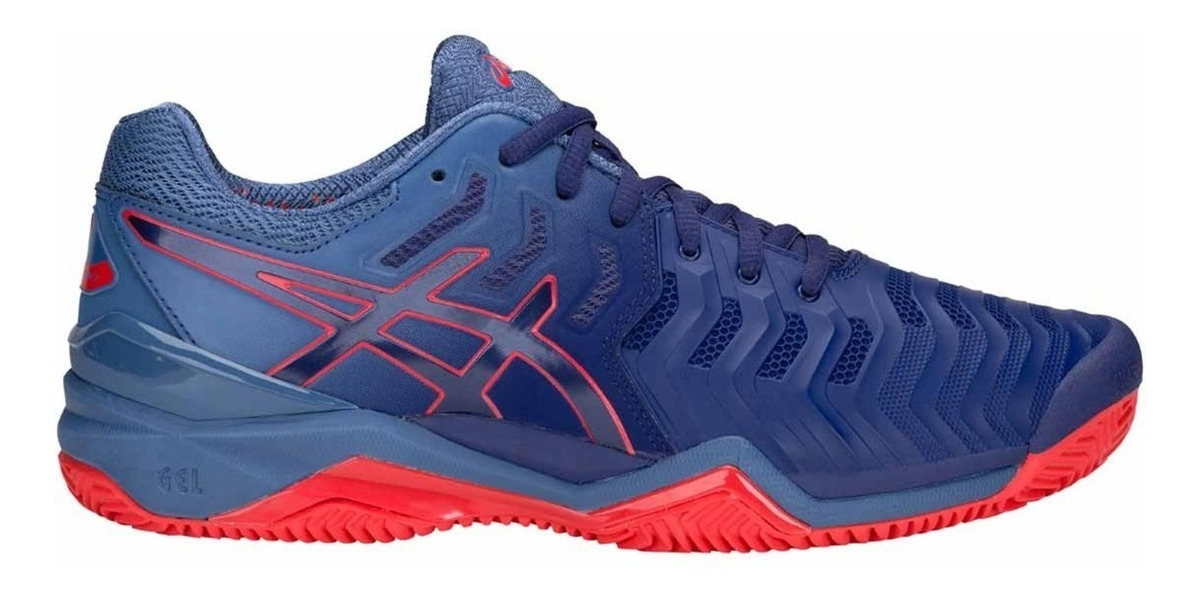 Tenis Para Jogar Tenis No Saibro Tênis Asics Gel Resolution 7 Clay Blue Print Saibro Tennis - R$ 589,00