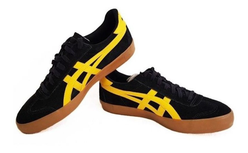 tênis couro asics top spin suede