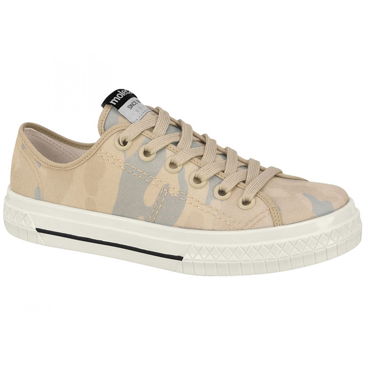 Tênis Feminino Camuflado Moleca Multi Bege - R$ 94,90 em Mercado Livre